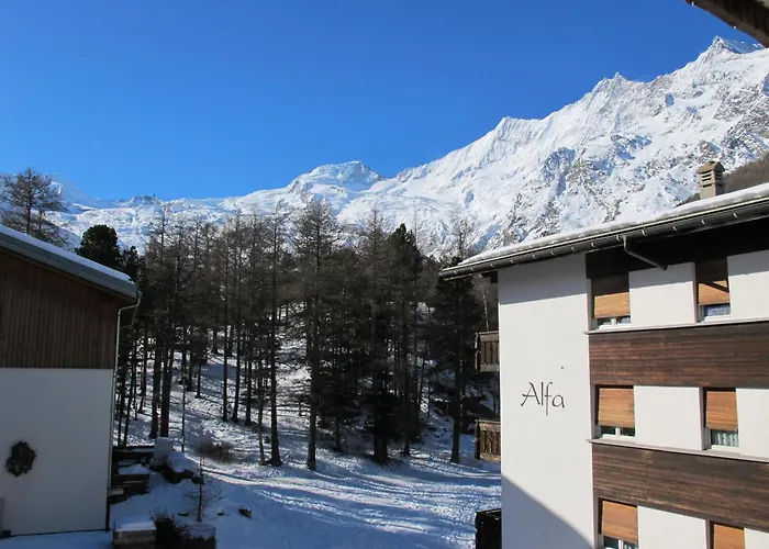 公寓 Appartementhaus Venetz Saas107 Ruhige Lage Direkt An Skibushaltestelle